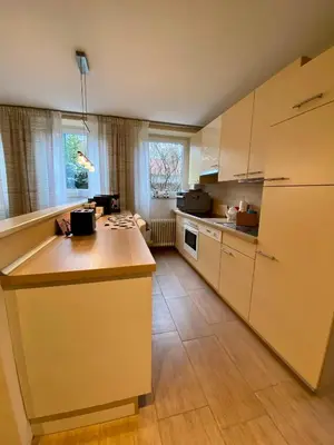 Küche/Küchenzeile in der Unterkunft Wohnung Löwenstein
