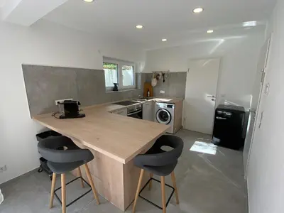 Küche/Küchenzeile in der Unterkunft Ferienwohnung Schleifnest