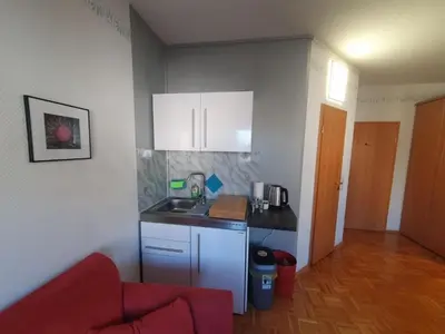 Küche/Küchenzeile in der Unterkunft App 21 Gästehaus Zwingenberg