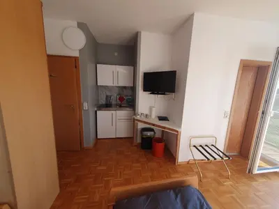 Küche/Küchenzeile in der Unterkunft App 25 Gästehaus Zwingenberg