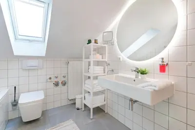 Ein Badezimmer in der Unterkunft Blumen(t)raum Ferienwohnung 3