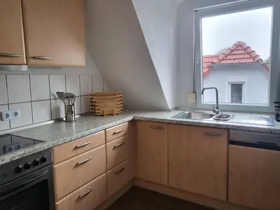 Küche/Küchenzeile in der Unterkunft Monteurwohnung mit Parkplatz - Besigheim