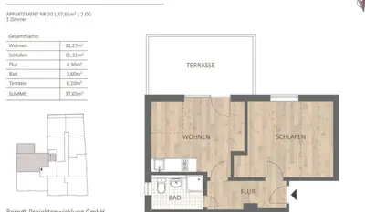 Grundriss der Unterkunft ABM 2-Zimmer Premium Suite 38