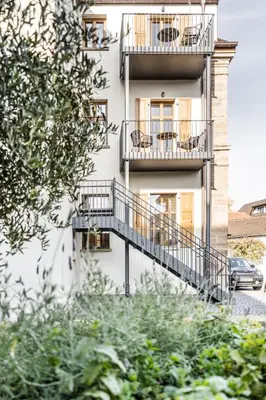 Ein Balkon oder eine Terrasse in der Unterkunft Alte Schule Tiefenbach