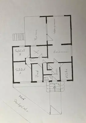 Grundriss der Unterkunft Ferienwohnung Gemütliches Eck