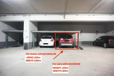 Grundriss der Unterkunft NEU modernes Apartment in Top Lage, free Parking max 1,65m Höhe und 1,8m Breite