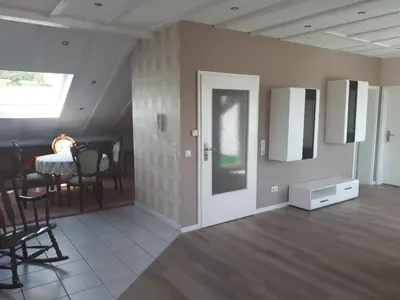 Ein Sitzbereich in der Unterkunft NEU Ferienwohnung Odenwald