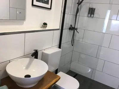 Ein Badezimmer in der Unterkunft Gemütliches Apartment am Kurhaus in Dobel