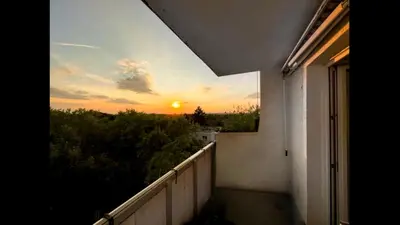 Blick auf den Sonnenuntergang/Sonnenaufgang von der Ferienwohnung aus oder aus der Nähe