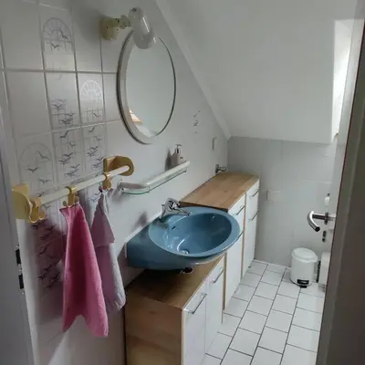 Ein Badezimmer in der Unterkunft Wohnung mit Weitblick