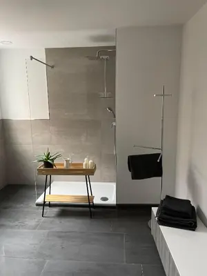 Ein Badezimmer in der Unterkunft Propeller Gästehaus OG