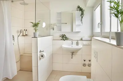 Ein Badezimmer in der Unterkunft Ajko Homes - Design Apartment - Parkplatz - Balkon - Netflix - 6 Pers