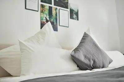 Ein Bett oder Betten in einem Zimmer der Unterkunft Ajko Homes - Design Apartment - Parkplatz - Balkon - Netflix - 6 Pers