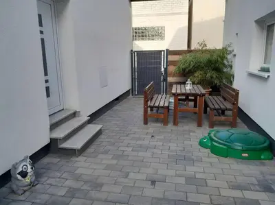 Ein Balkon oder eine Terrasse in der Unterkunft Willkommen in Weisenheim am Sand