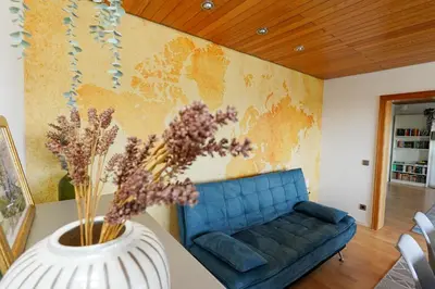 Ein Sitzbereich in der Unterkunft Tolle Wohnung mit Panoramablick
