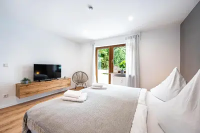 Ein Bett oder Betten in einem Zimmer der Unterkunft Casa Tortuga - Ruhige 3 Zimmer Wohnung in Hüttenfeld