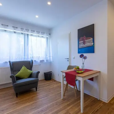 Ein Sitzbereich in der Unterkunft IMMOCITY Apartments