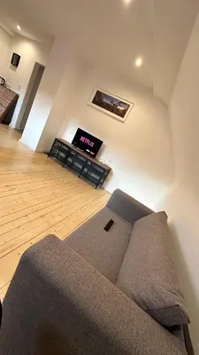 Ein Sitzbereich in der Unterkunft Heimatliebe Erfweiler Wohnung DREI