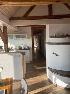 Küche/Küchenzeile in der Unterkunft Sonniges Ferienapartment am Alten Binauer Schloss