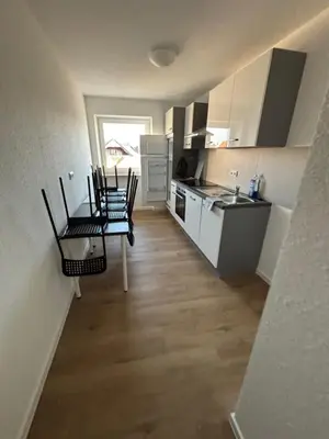 Küche/Küchenzeile in der Unterkunft Monteurwohnungen im Weedenhof 55270 Zornheim